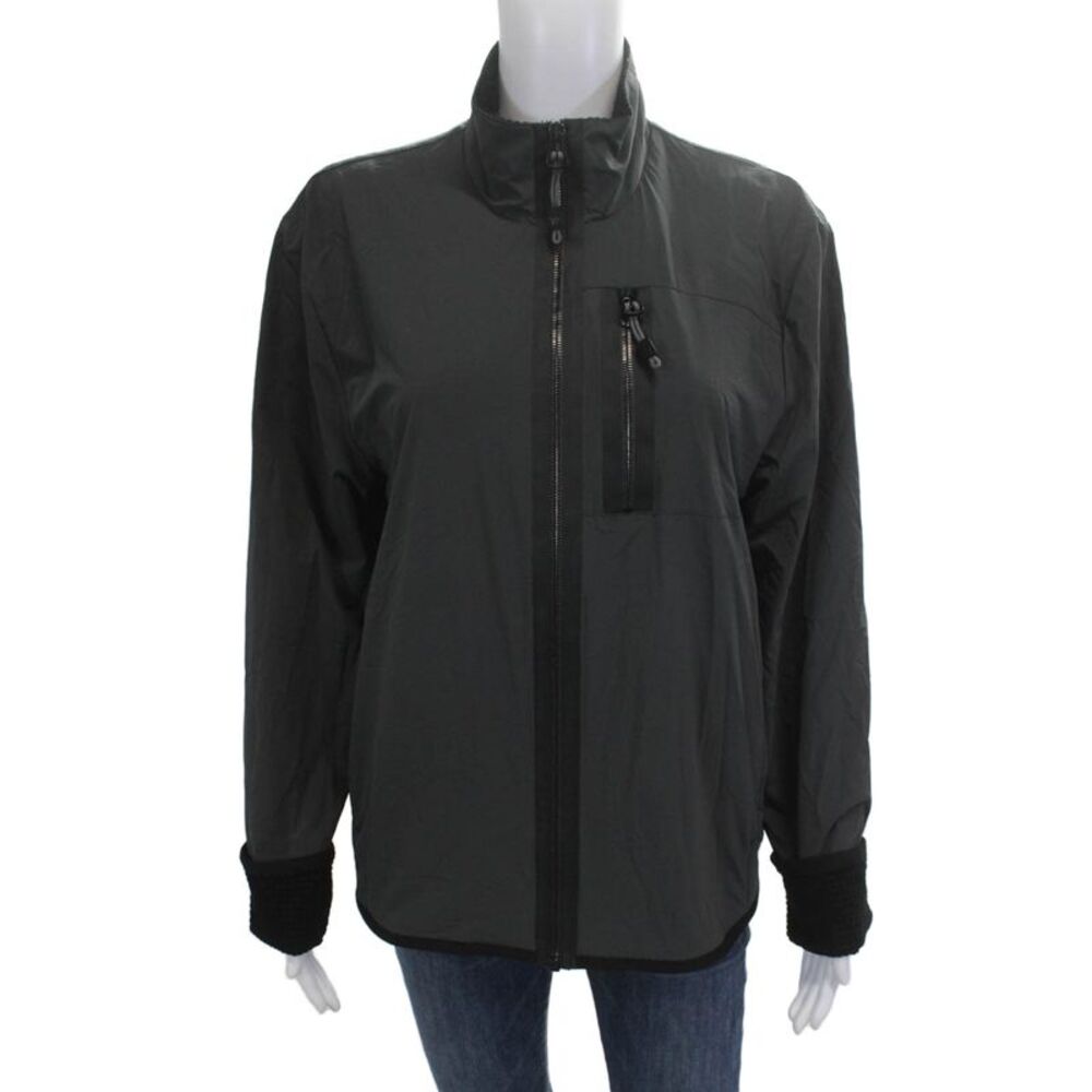 Yosemite Women Windbreaker Jacket Black Zip High Neck Long Sleeve Size 1